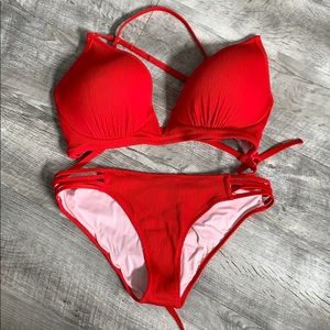 Sexy red swimsuit bikini